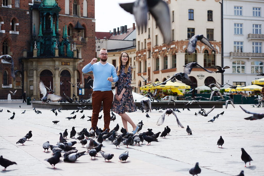 Sesja narzeczeńska 6 zdjęcia par rynek w krakowie