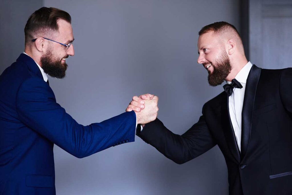 Reportaż ślubny 16 pan młody ze świadkiem